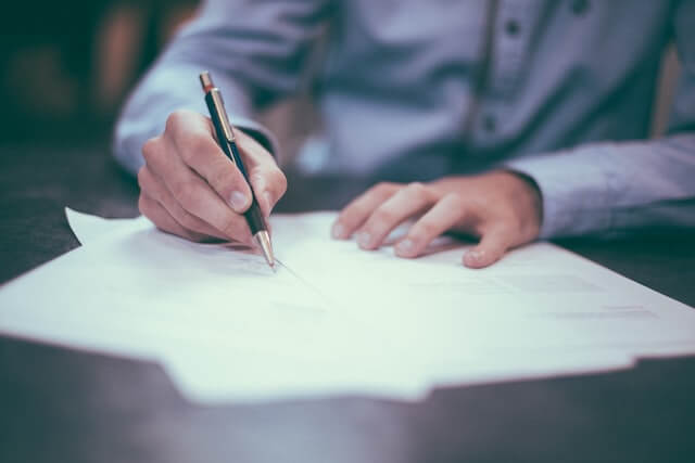 Handschriftliche Abrechnung im Handwerk