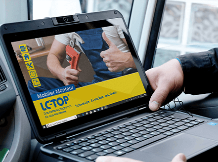 Mobiler Monteur auf Laptop von LC-TOP