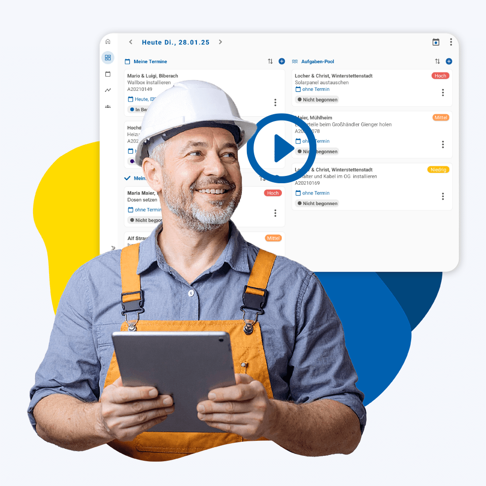 Handwerk App-Aufträge-Artikel-Dokumente-Termine