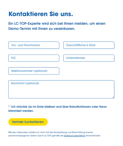 Kontaktformular Online-Anfrage im Handwerk